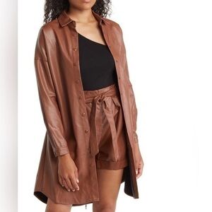 Leather Shirt Dress